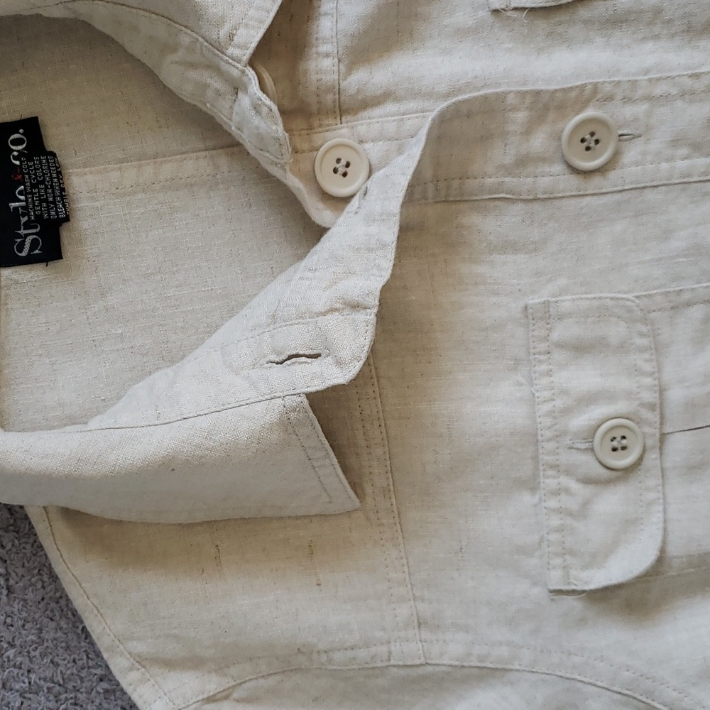 Linen button down jacket for women - Picture 6 of 12